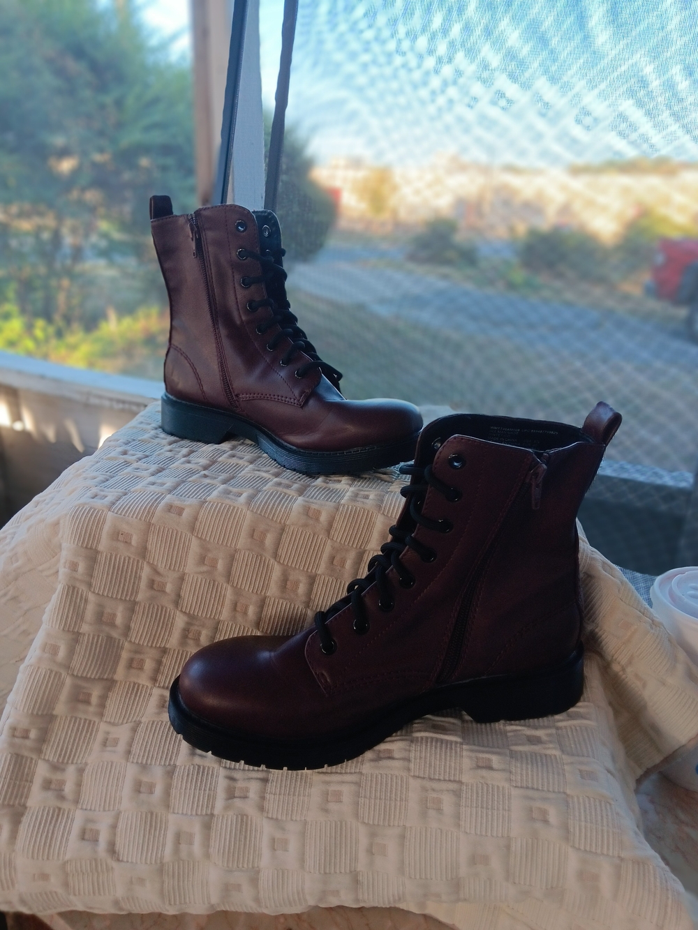 No Boundaries Dark Burgundy Lace-Up Combat Boots